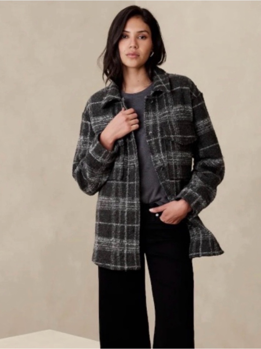 NWT Banana Republic Plaid Shacket – Petite Small